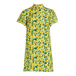 Alice + Olivia Yellow and Green Lemon Print Mini Dress